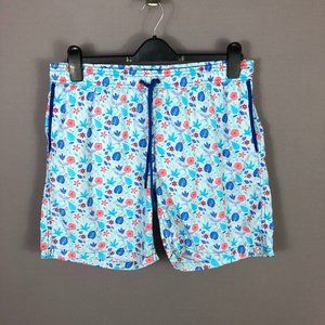Mr.Swim Teal Floral Swim Trunk Shorts Size Large